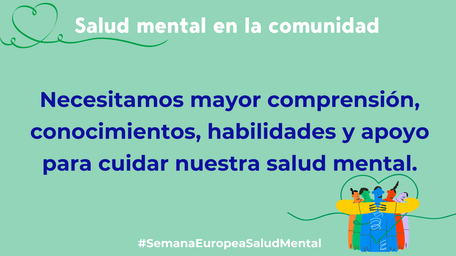 Recurso de Mental Health Europe para las redes sociales con frase en español