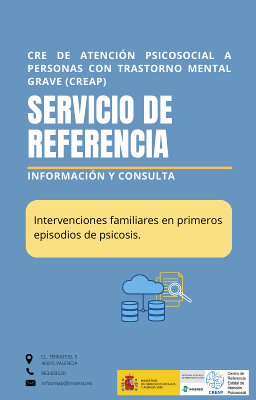 Portada de la búsqueda bibliográfica sobre intervenciones familiares en primeros episodios de psicosis