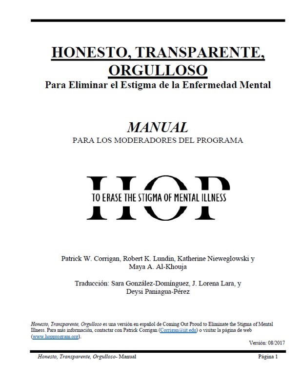 Portada del manual del programa HOP