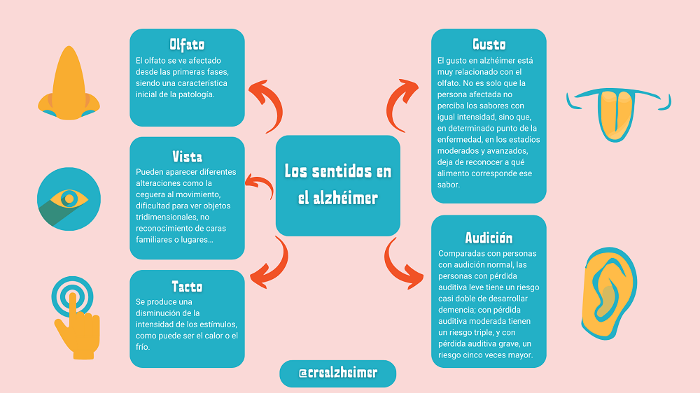 Infografía los sentidos del alzhéimer