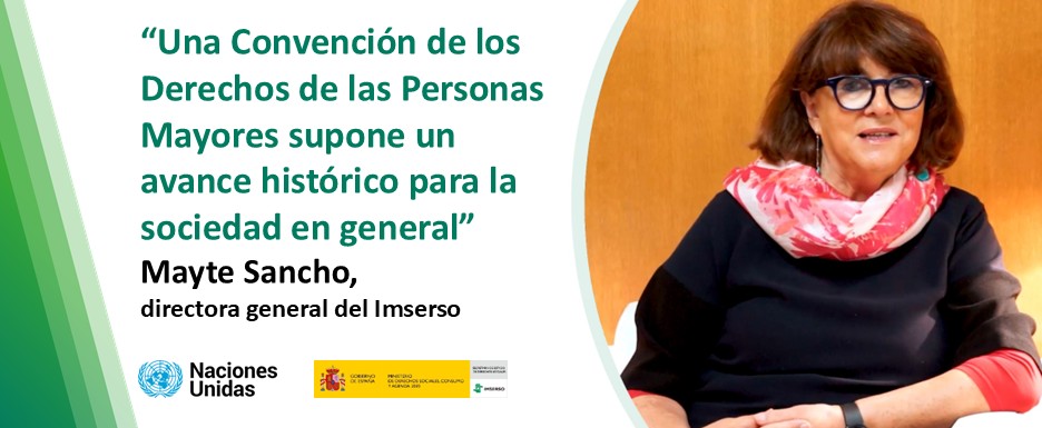 Fotografía de la directora general del Imserso durante la vídeoentrevista que se le ha realizado.  