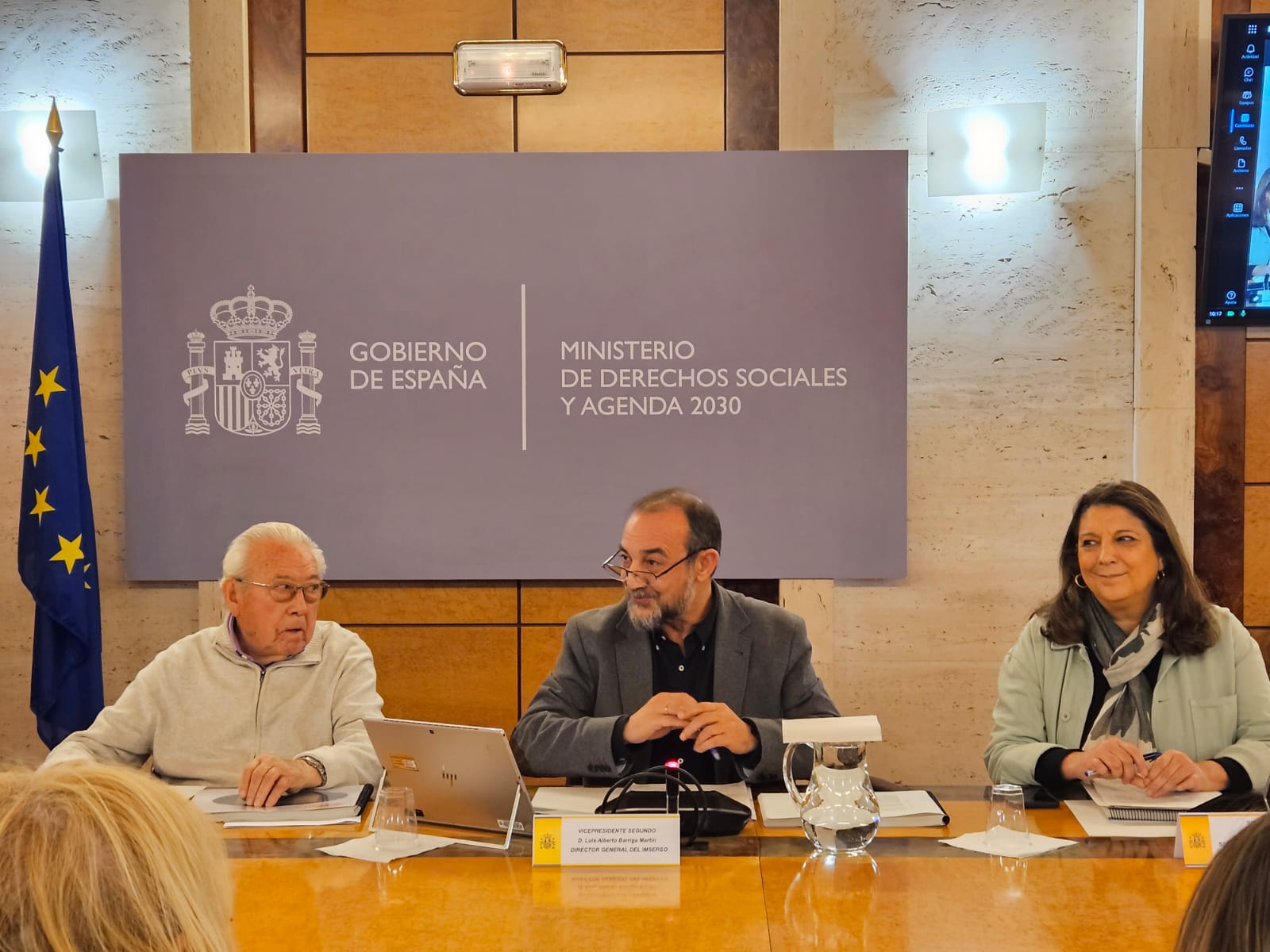 Un momento de la intervención de Luis Barriga, director general del Imserso, en la reunión del Consejo General del Instituto