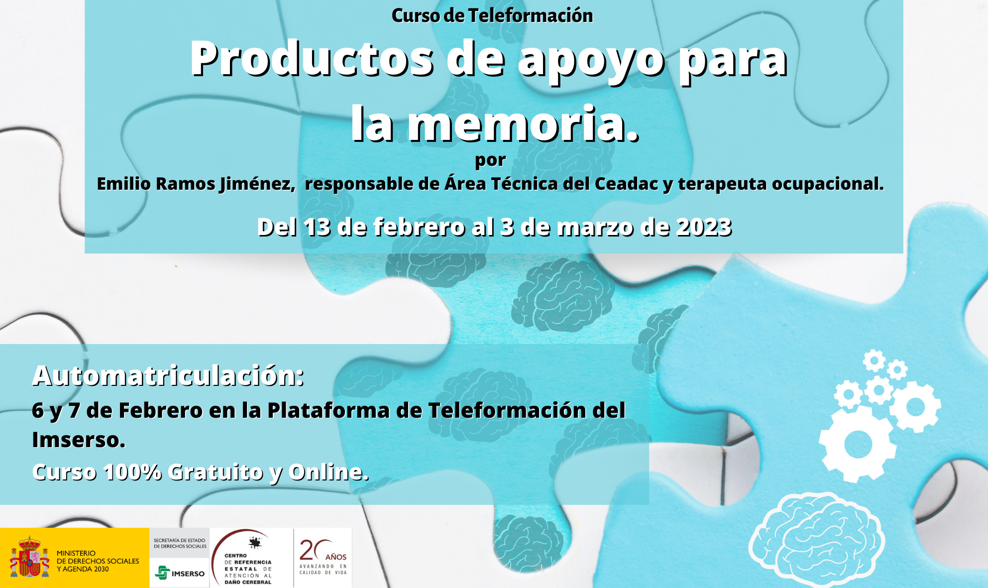 Cartel del curso productos de apoyo a la memoria