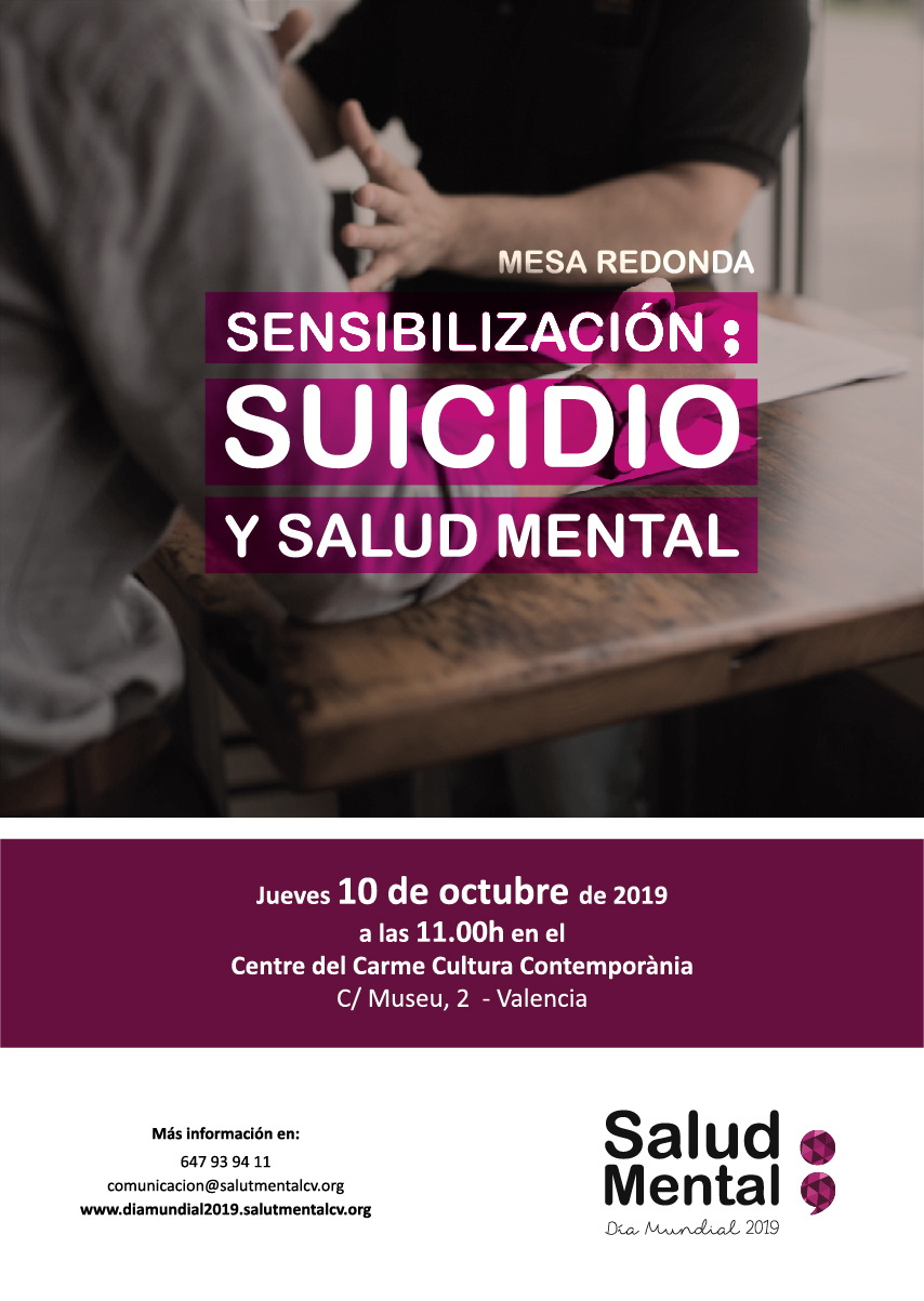 Cartel de la Mesa Redonda: Sensibilización; suicidio y salud mental