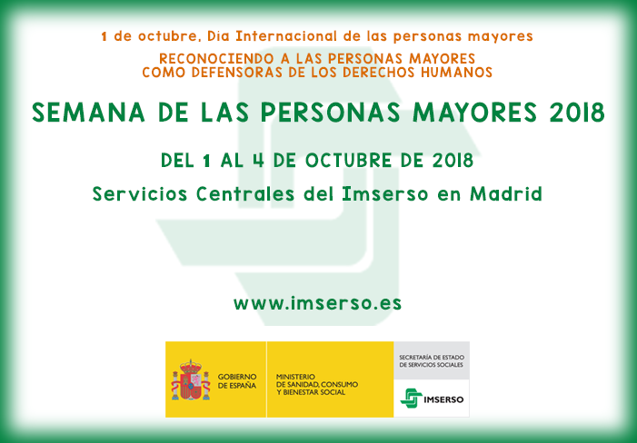 Semana de las personas mayores 2018. Del 1 al 4 de octubre