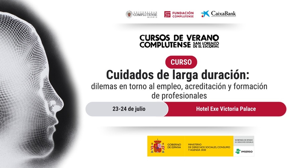 Cartel del curso «Cuidados de larga duración: dilemas en torno al empleo, acreditación y formación de profesionales»