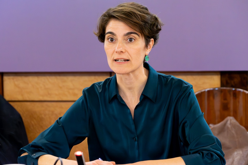 Rosa Martínez, secretaria de Estado durante su intervención.