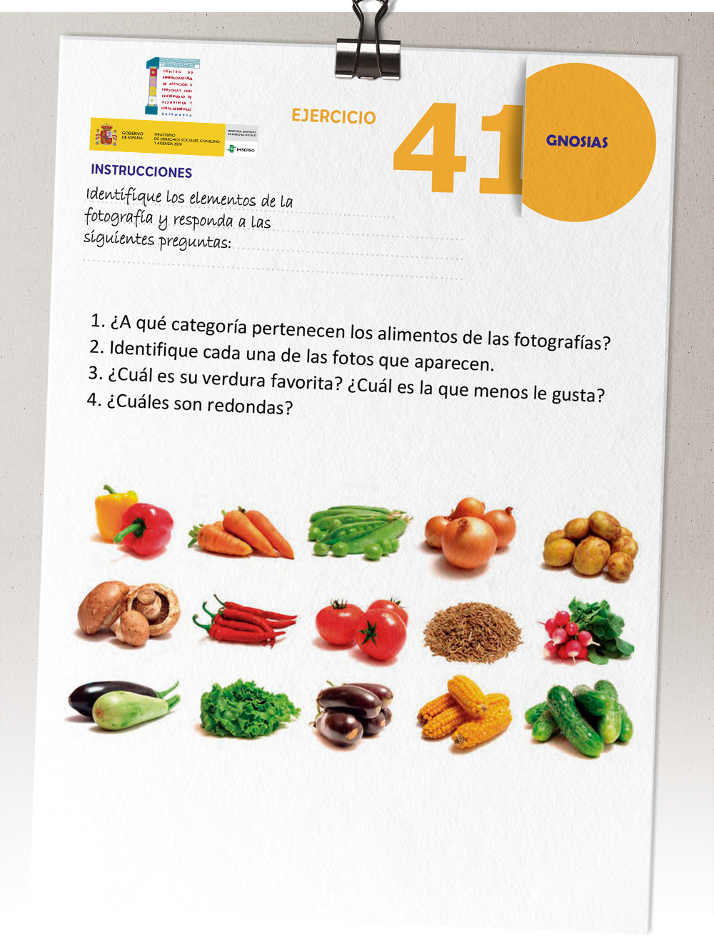 Ejercicio de estimulación cognitiva.