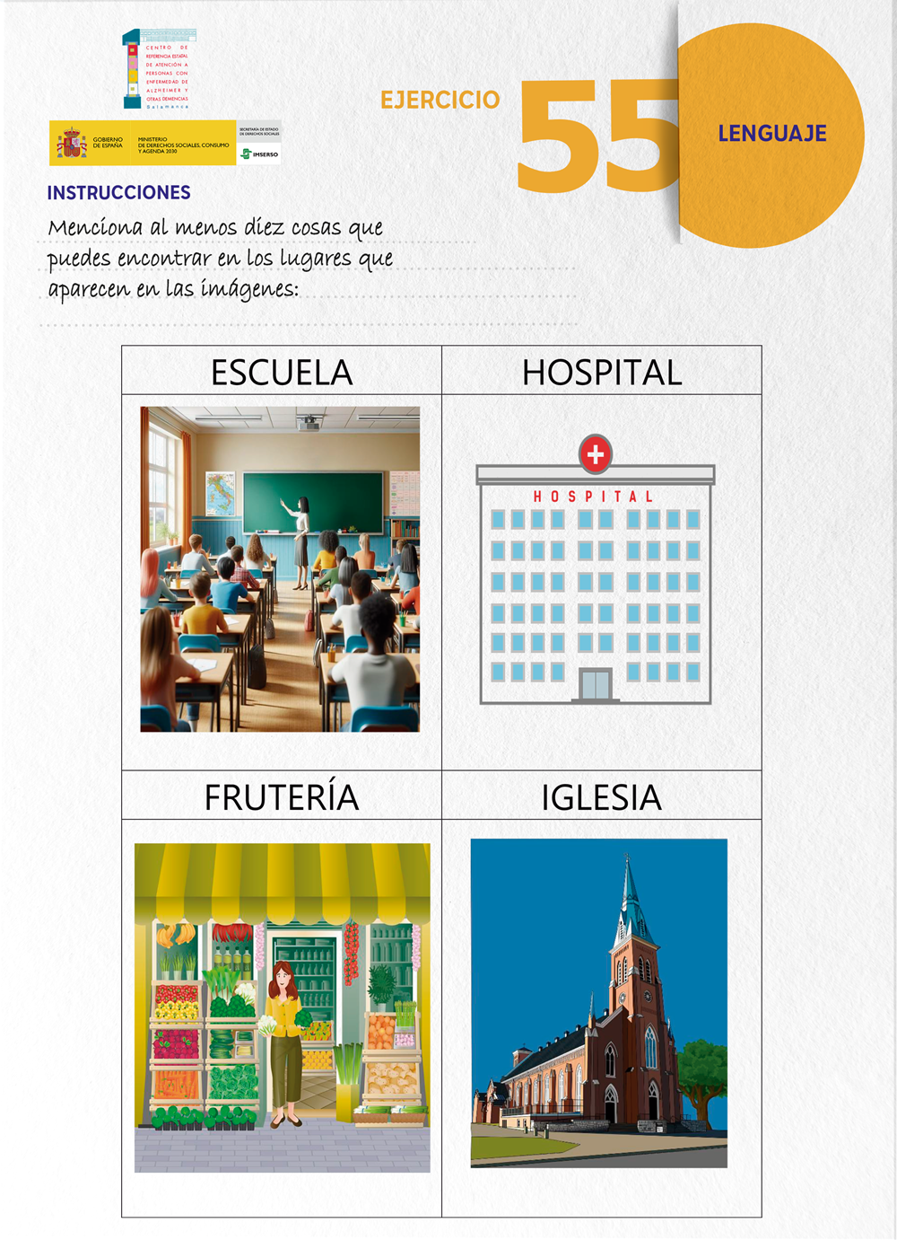 Ejercicio de estimulación cognitiva publicado en el blog del CREA.