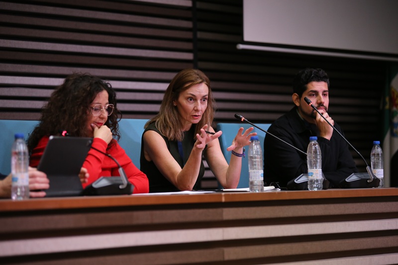Lis Contreras, coordinadora de la Red de Ciudades y Comunidades Amigables con las Personas Mayores en España, durante su intervención.