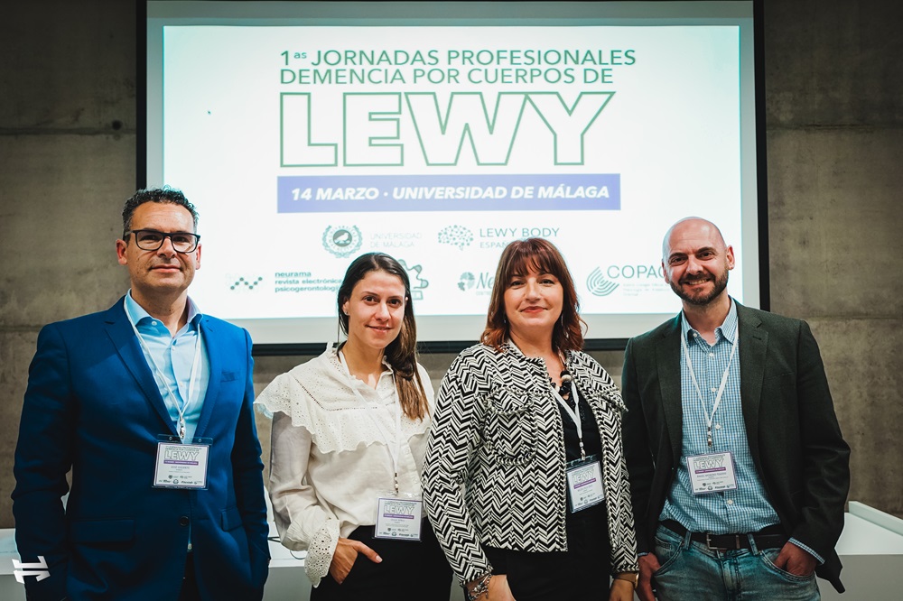 Los responsables de Lewy Body ESPAÑA durante las Primeras Jornadas Profesionales de Demencia por Cuerpos de Lewy