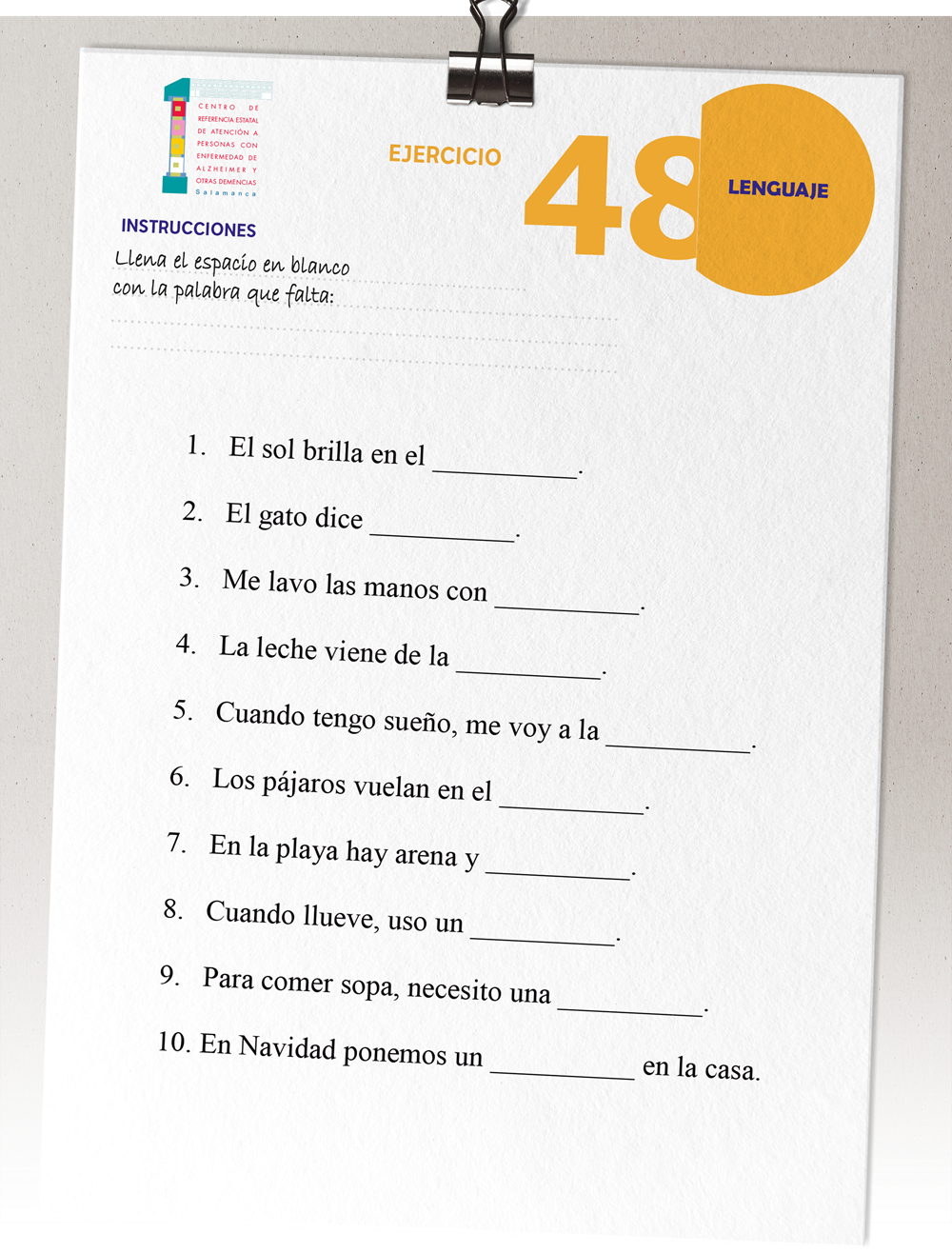 Ejercicio de estimulación cognitiva